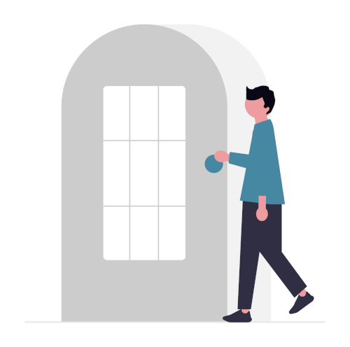 検索開始を案内するイラスト